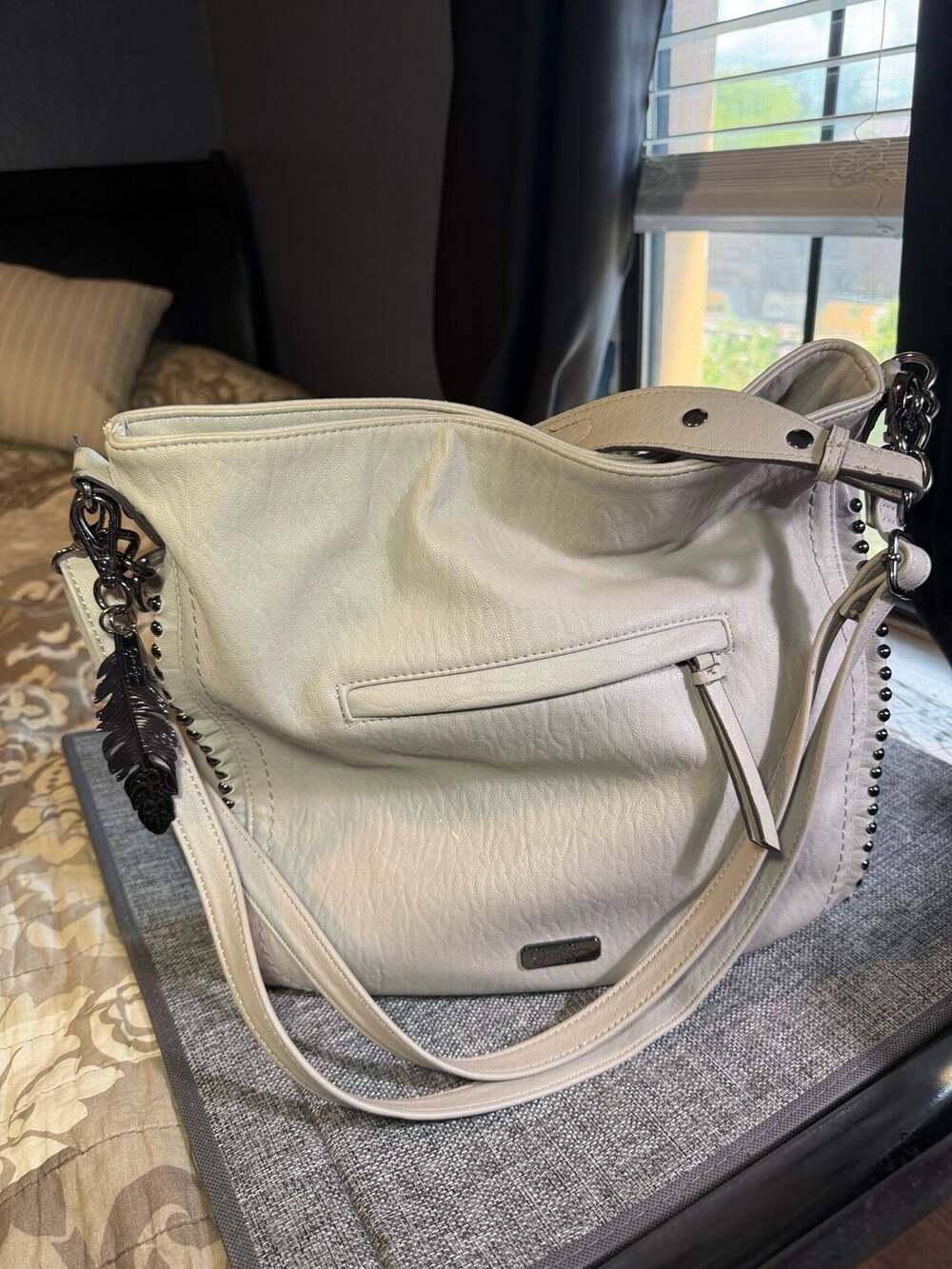 Jessica Simpson Studded Shoulder Bag Grey